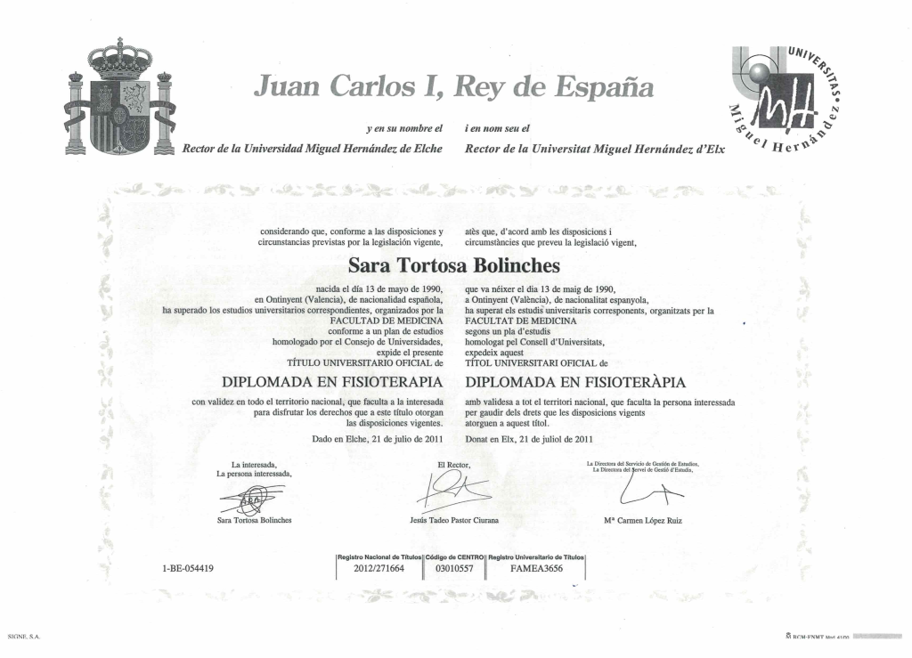 Diploma fisioterapia
